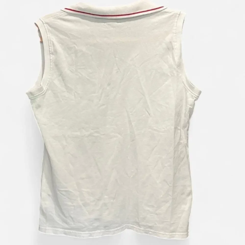 Vintage US Polo Assn Sleeveless Polo Top White Sporty Y2K Indie Sleaze L